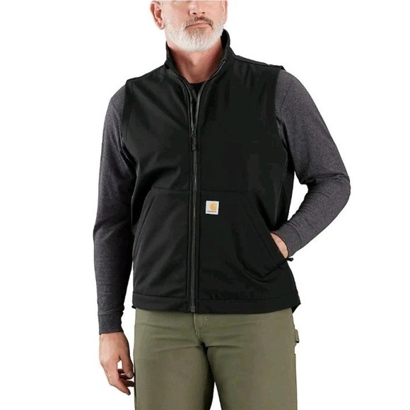 NWT Carhartt Rain Defender 2XL Tall Zip Up Relaxed Fit Softshell Vest BlK Vest - Picture 1 of 7